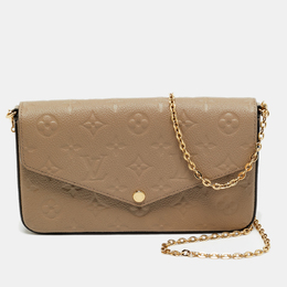 Louis Vuitton: Бежевая сумка  Pochette