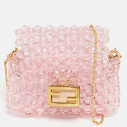 Fendi: Розовая сумка  Pico Baguette