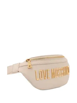 Love Moschino: Бежевая поясная сумка 