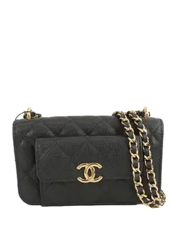 CHANEL Pre-Owned: Чёрный клатч 