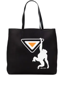 Prada Pre-Owned: Чёрная сумка-шоппер 