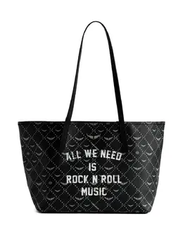 Zadig&Voltaire: Чёрная сумка-шоппер  Monogram