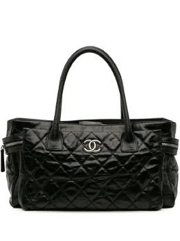 CHANEL Pre-Owned: Чёрная сумка-шоппер 