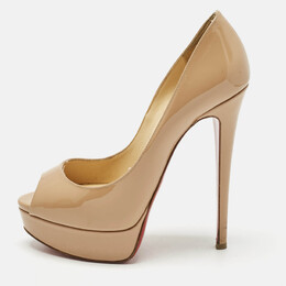 Christian Louboutin: Бежевые босоножки 