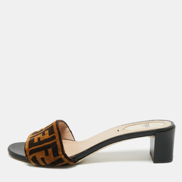 Fendi: Чёрные сандалии  Zucca