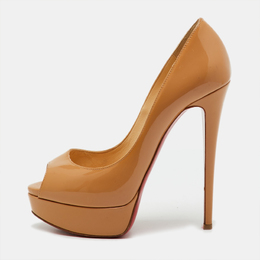 Christian Louboutin: Бежевые босоножки 