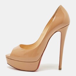 Christian Louboutin: Бежевые босоножки 