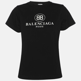 Balenciaga: Чёрная футболка 