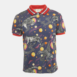 Gucci: Голубое поло 