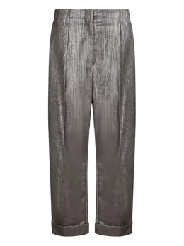 Brunello Cucinelli: Серебристые брюки 