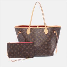 Louis Vuitton: Коричневая сумка-шоппер  Neverfull MM