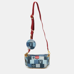 Louis Vuitton: Голубая сумка  Pochette