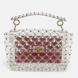 Valentino: Прозрачная сумка на руку  Rockstud Spike