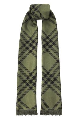 Burberry: Шарф цвета хаки 