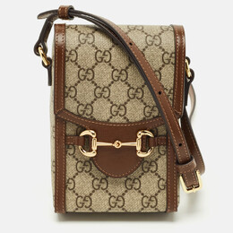 Gucci: Коричневая сумка через плечо  Horsebit 1955