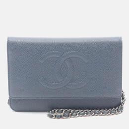 Chanel: Голубая сумка через плечо 