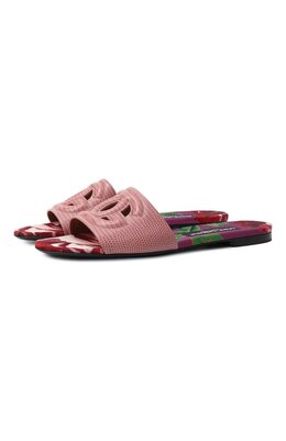 Dolce & Gabbana: Розовые шлёпанцы  Bianca