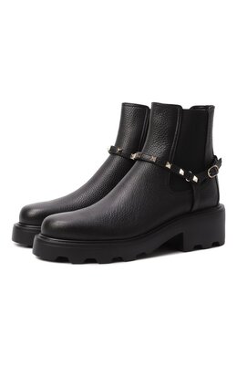 Valentino: Чёрные ботинки  Rockstud