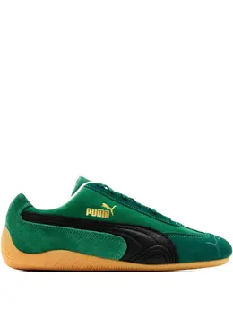 PUMA: Зелёные кроссовки  Speedcat