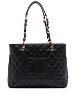 CHANEL Pre-Owned: Чёрная сумка-шоппер 
