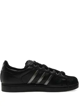 adidas: Чёрные кроссовки  Superstar