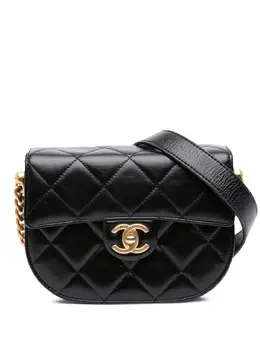 CHANEL Pre-Owned: Чёрная сумка через плечо 