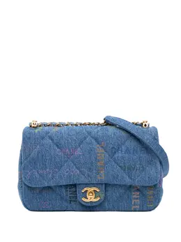 CHANEL Pre-Owned: Голубая сумка через плечо 