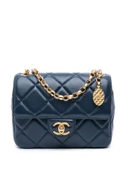 CHANEL Pre-Owned: Голубая сумка через плечо 