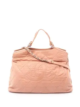 CHANEL Pre-Owned: Серебристая сумка-шоппер 
