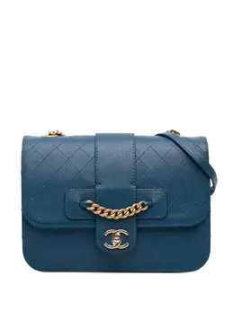 CHANEL Pre-Owned: Голубая сумка через плечо 