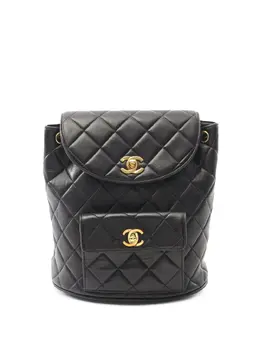 CHANEL Pre-Owned: Чёрный рюкзак 