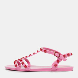 Valentino: Розовые сандалии  Rockstud