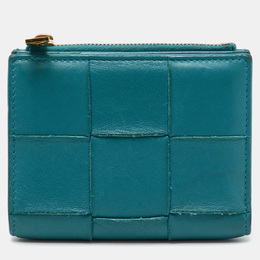 Bottega Veneta: Голубой кошелёк  Intrecciato