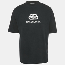 Balenciaga: Чёрная футболка 