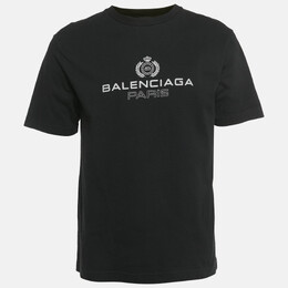 Balenciaga: Чёрная футболка 