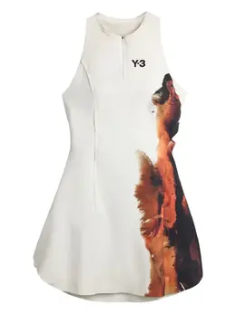 Y-3: Платье с абстрактным принтом 