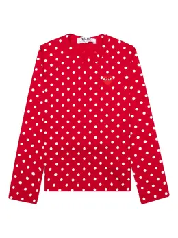 Comme Des Garçons Play: Футболка  Heart в горошек