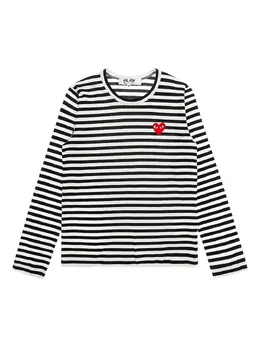 Comme Des Garçons Play: Футболка  Heart в полоску