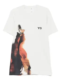 Y-3: Футболка с абстрактным принтом 