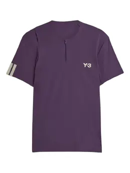 Y-3: Фиолетовая футболка 