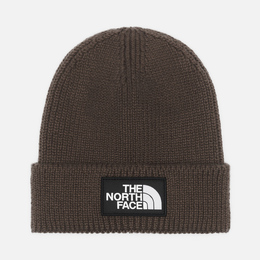 The North Face: Коричневая шапка  Logo Box