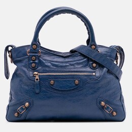 Balenciaga: Голубая сумка 