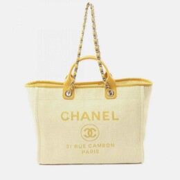 Chanel: Жёлтая сумка-шоппер 