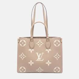 Louis Vuitton: Бежевая сумка-шоппер 