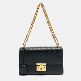 Gucci: Чёрная сумка  Padlock