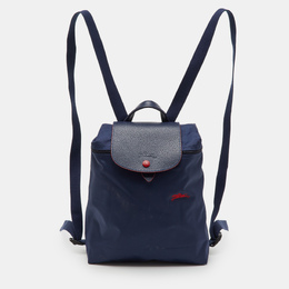 Longchamp: Синий рюкзак  Le Pliage Club