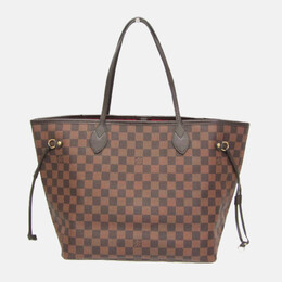 Louis Vuitton: Коричневая сумка-шоппер  Neverfull MM