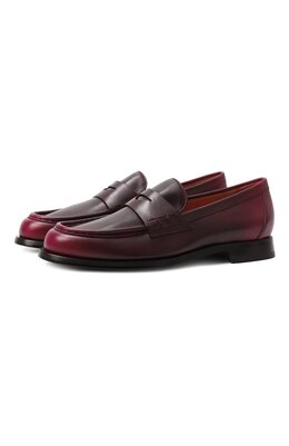 Santoni: Бордовые лоферы 