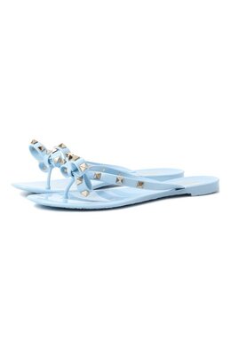 Valentino: Голубые шлёпанцы  Rockstud