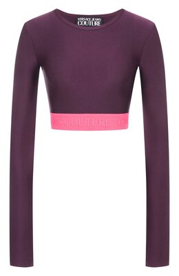 Versace Jeans Couture: Фиолетовый топ 
